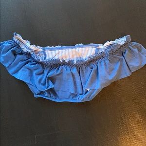 Vera Bradley swim bikini top blue denim ruffles
